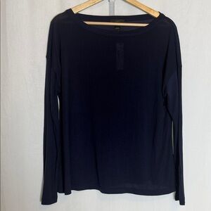 NWT J. Crew Deep Blue Tencel Long Sleeve Tee Size M Closet Staple Casual Soft